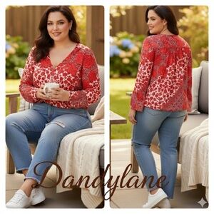 I.N.C. Plus Size Printed Surplice Top Size Medium (NWOT)